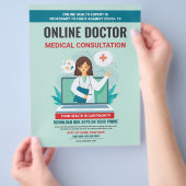 オンライン医療相談チラシ チラシ (手)
