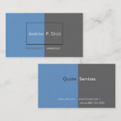 オンライン印刷モダン青枠男らし 名刺 (正面/裏面)