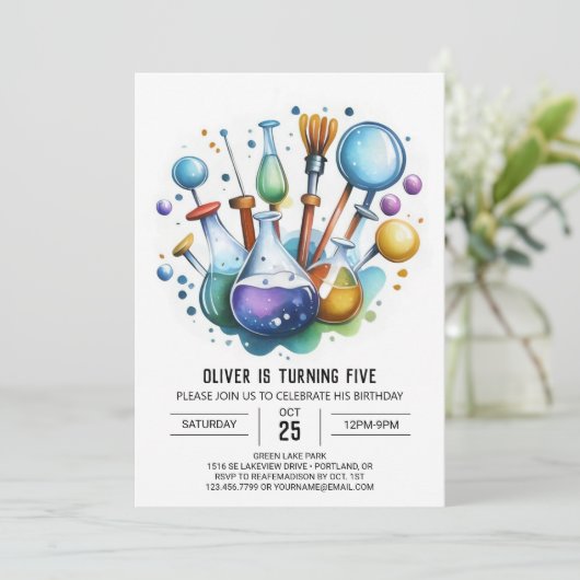 オンライン実験ウィムシーサイエンティスト誕生日 招待状 (スタンド正面)