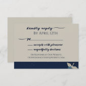 オンライン日本のオプション付きクレーンRSVP 出欠カード (正面/裏面)