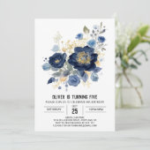 オンライン水彩フローラ誕生日 招待状 (スタンド正面)