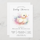 オンライン素朴アヒル赤ちゃんシャワー 招待状 (正面/裏面)