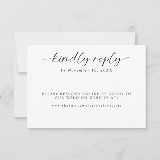 オンライン結婚で優しミニマルく返信した後 出欠カード (正面)