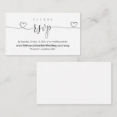 オンライン結婚のWebサイトRSVP、書道モダン担当 エンクロージャーカード (正面/裏面)