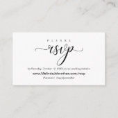 オンライン結婚式RSVP応答エレガント、 エンクロージャーカード (正面)