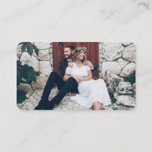 オンライン結婚式RSVP QRコード&写真お願い言うYes エンクロージャーカード (裏面)