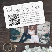 オンライン結婚式RSVP QRコード&写真お願い言うYes エンクロージャーカード