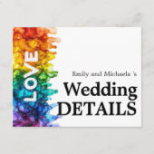 🌈オンライン結婚詳細LGBTQ絵を描とLove エンクロージャーカード (正面)