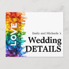 🌈オンライン結婚詳細LGBTQ絵を描とLove エンクロージャーカード