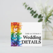 🌈オンライン結婚詳細LGBTQ絵を描とLove エンクロージャーカード (スタンド正面)