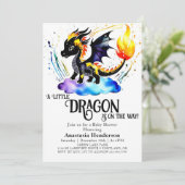 オンライン編集可能ドラゴンボーイベビーシャワー 招待状 (スタンド正面)