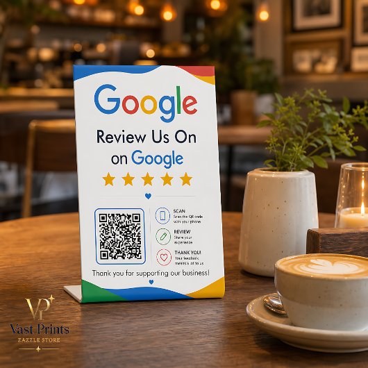 オンライン評判 Google レビューQRコードサイン 台座サイン