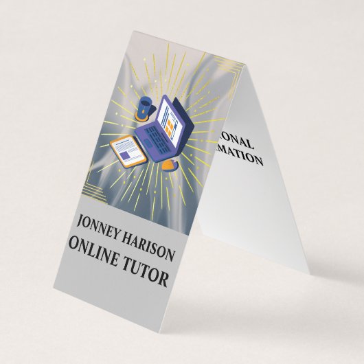 オンライン講師の教育者メンターコーチシルバーグレイ 名刺 (正面)