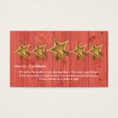 オンライン販売者5つ星の評価フィードバックカード (正面)