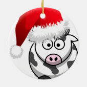 オンライン農業クリスマス牛 セラミックオーナメント (裏面)