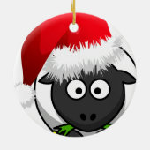 オンライン農業クリスマス羊 セラミックオーナメント (裏面)