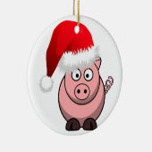 オンライン農業クリスマス豚 セラミックオーナメント (右)