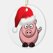 オンライン農業クリスマス豚 セラミックオーナメント (左)