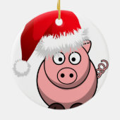 オンライン農業クリスマス豚 セラミックオーナメント (裏面)