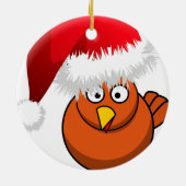 オンライン農業クリスマス鶏 セラミックオーナメント (裏面)