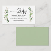 オンライン返信, モダン ミニマリスト グリーneage 封筒 エンクロージャーカード (正面/裏面)