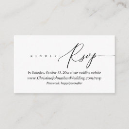 オンライン返信, 現代のミニマルなブラックスクリプト封筒 エンクロージャーカード