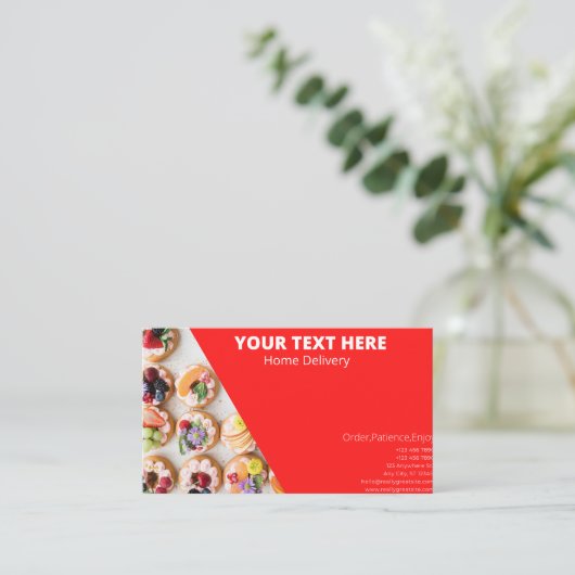 オンライン食品の名刺。 名刺 (スタンド正面)