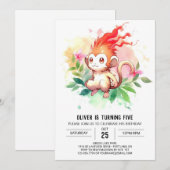 オンライン魅惑モンキー誕生日 招待状 (正面/裏面)