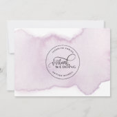 オンライン·バ結婚ーチャル、Mauve Lavender Watercolor セーブザデート (裏面)