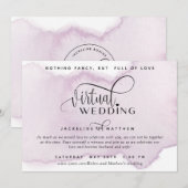 オンライン·バ結婚ーチャル、Mauve Lavender Watercolor セーブザデート (正面/裏面)