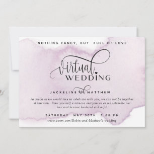 オンライン·バ結婚ーチャル、Mauve Lavender Watercolor セーブザデート