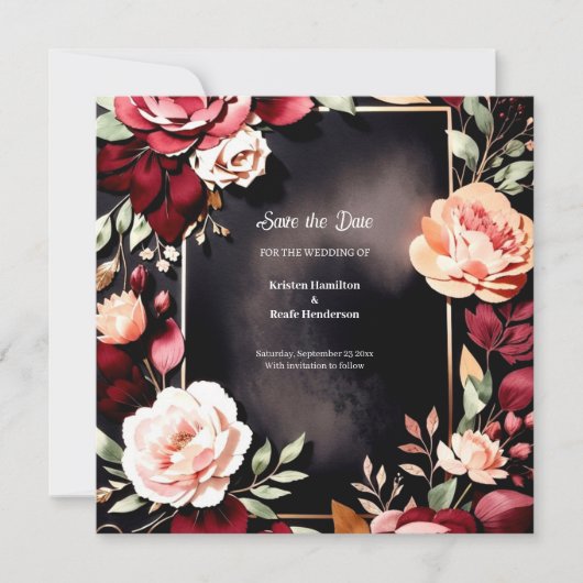 オンラインBurgundyトレンド セーブザデート (正面)