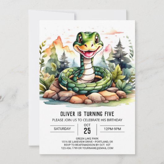 オンラインPython子供の誕生日パーティー 招待状 (正面)