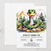 オンラインPython子供の誕生日パーティー 招待状 (正面/裏面)