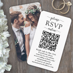 オンラインQR RSVP&写真 ウェディング同封 50パック 名刺