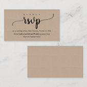 オンラインRSVPウェブサイト、ブラックスクリプト、Brown Kraft エンクロージャーカード (正面/裏面)