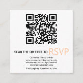 オンラインRSVP桃モダンのQRコ結婚ード エンクロージャーカード (正面)