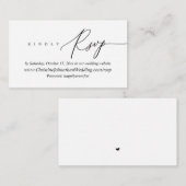 オンラインRSVP、ブラックスクリプモダントミニマルエンクロージャ エンクロージャーカード (正面/裏面)