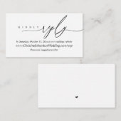 オンラインRSVP、ブラックスモダンクリミニマルプトエンクロージャ エンクロージャーカード (正面/裏面)