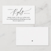 オンラインRSVP、モダンシンプル Blackスクリプト エンクロージャーカード (正面/裏面)