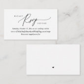 オンラインRSVP、モダンシンプルBlack Script Enclosure エンクロージャーカード (正面/裏面)