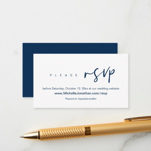 オンラインRSVP、結婚のWebサイト、パスワード、モダンEnc エンクロージャーカード (正面/裏面インサイチュ)