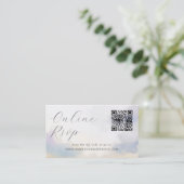 オンラインRSVP QRコードクラウド結婚のWebサイト 名刺 (スタンド正面)