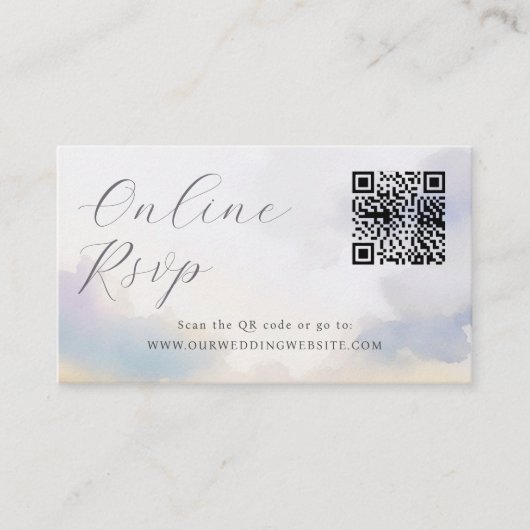 オンラインRSVP QRコードクラウド結婚のWebサイト 名刺 (正面)