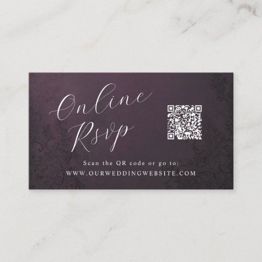 オンラインRSVP QRコード劇場観賞用結婚の 名刺 (正面)