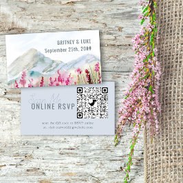 オンラインRSVP QRコード 山の牧場の結婚式の同封 エンクロージャーカード