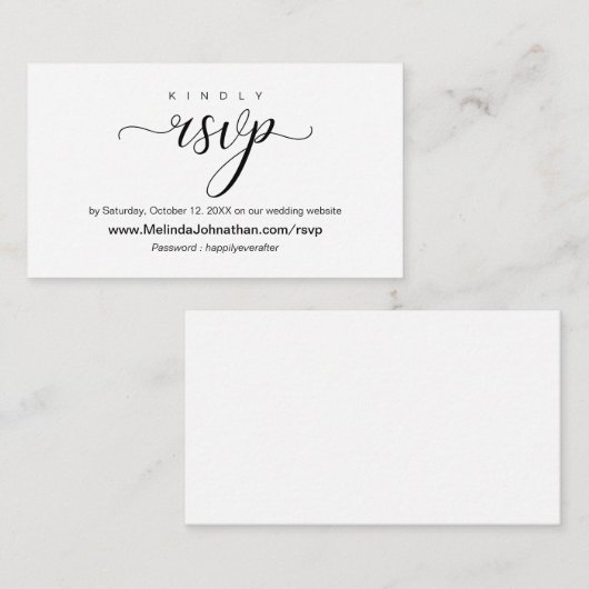 オンラインRSVP Webサイトの応答結婚、 エンクロージャーカード (正面/裏面)