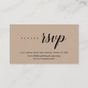 オンラインRSVP webサイト、Brown Kraft エンクロージャーカード