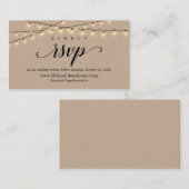 オンラインRSVP Webサイト、String Lights Kraft Enclosure エンクロージャーカード (正面/裏面)