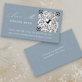 オンラインRSVPQRコード ダスティブルーの結婚式ウェブサイト エンクロージャーカード